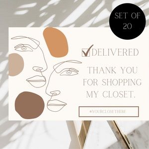 SET OF 20 Thank You Cards - 5x7 - Poshmark Packaging - FREE Personalization